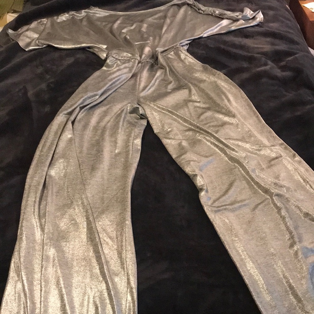 Hang Loose Metallic Silver Romper Size L
